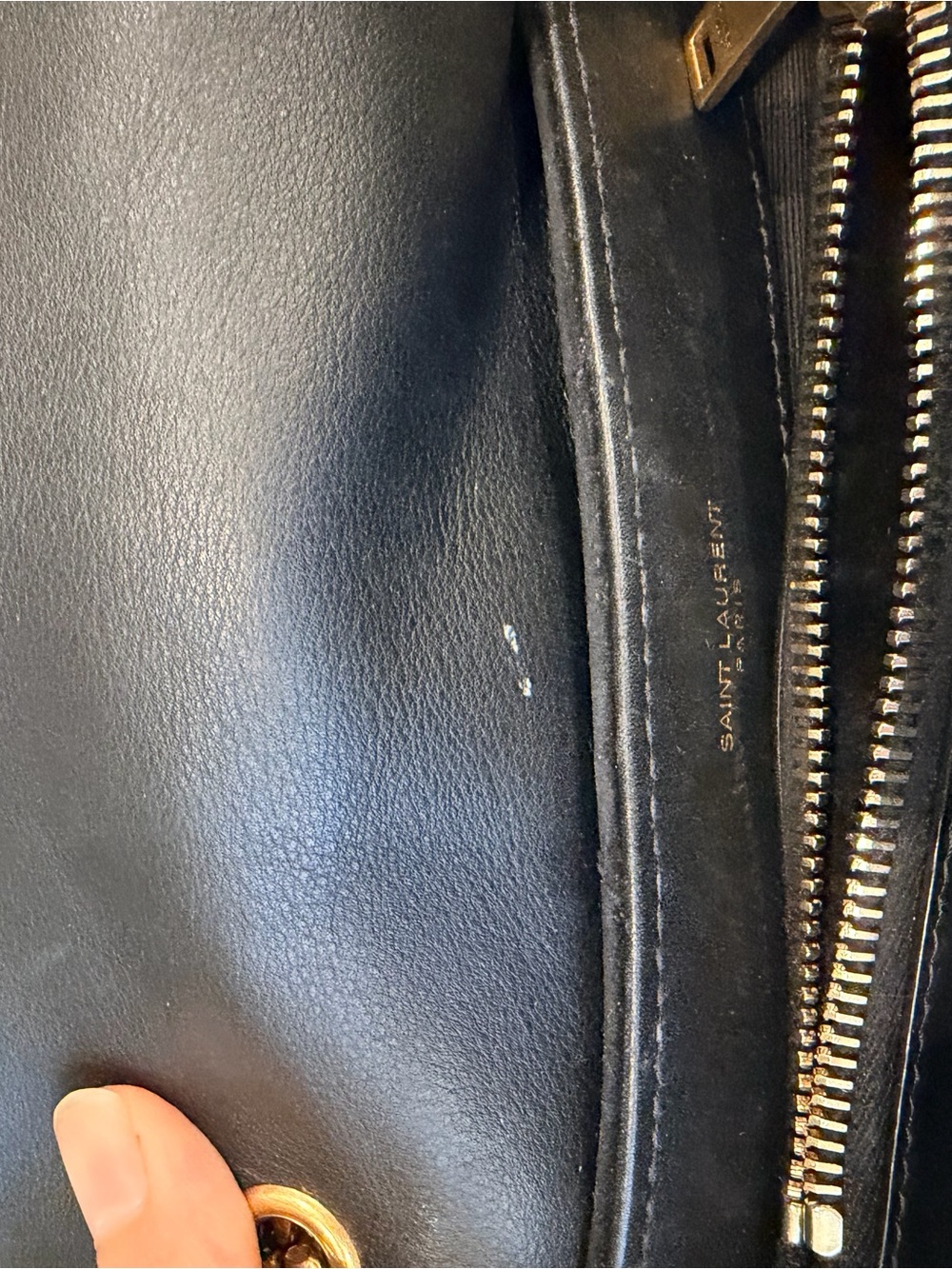 Saint Laurent Suede Calfskin Y Quilted Monogram Small Loulou Chain Satchel Black - Picture 8 of 9